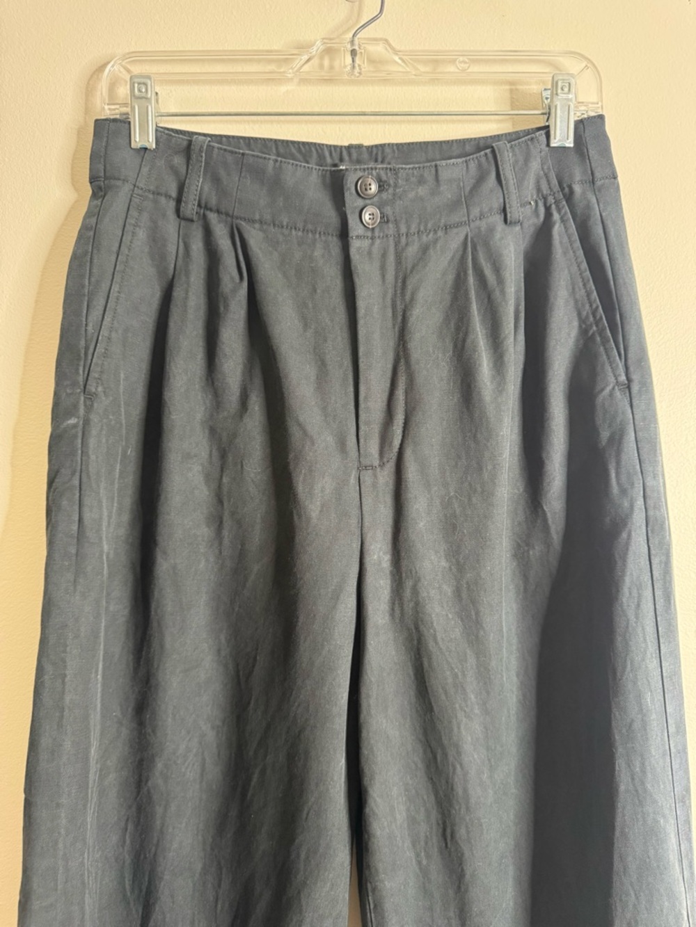 Madewell The Harlow Wide-Leg Pant in Drapey Twill Black 4 - Picture 3 of 11